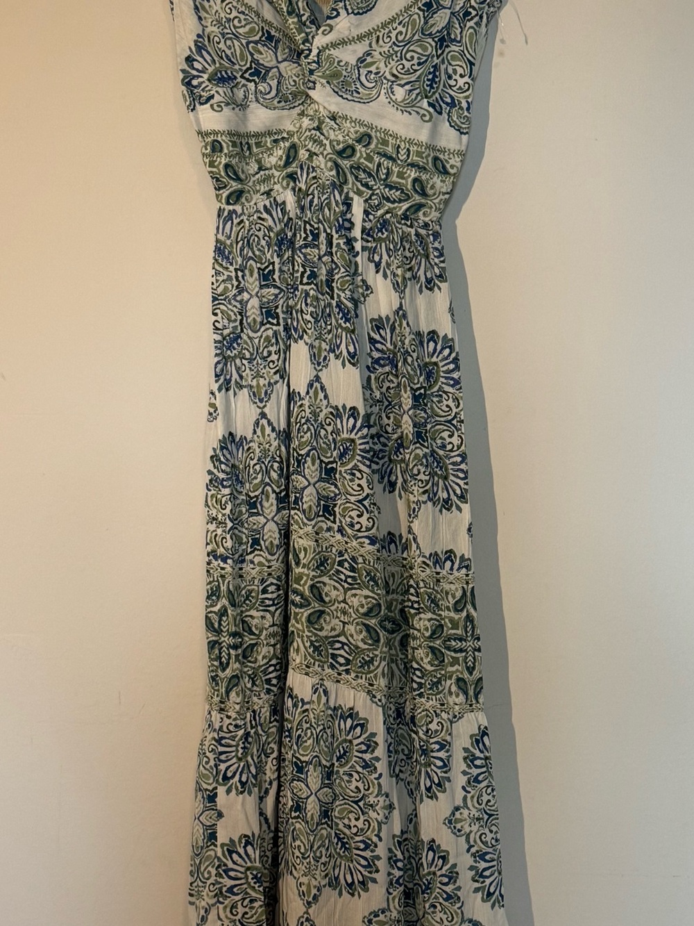 Angie Paisley Cutout Maxi Dress Blue Green Size Medium - Picture 3 of 7